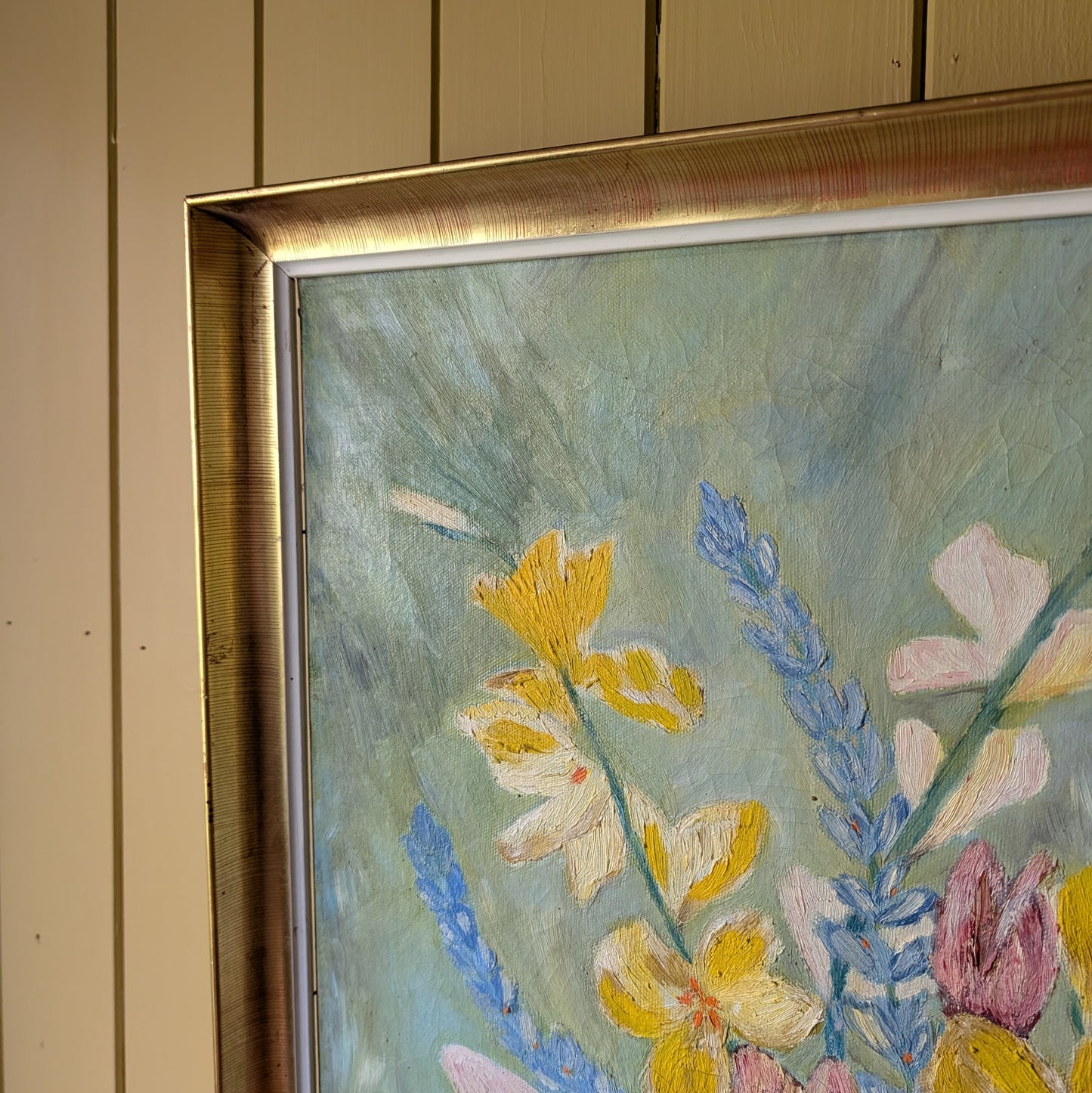 Mid-Century Impressionist Floral Oil Painting
