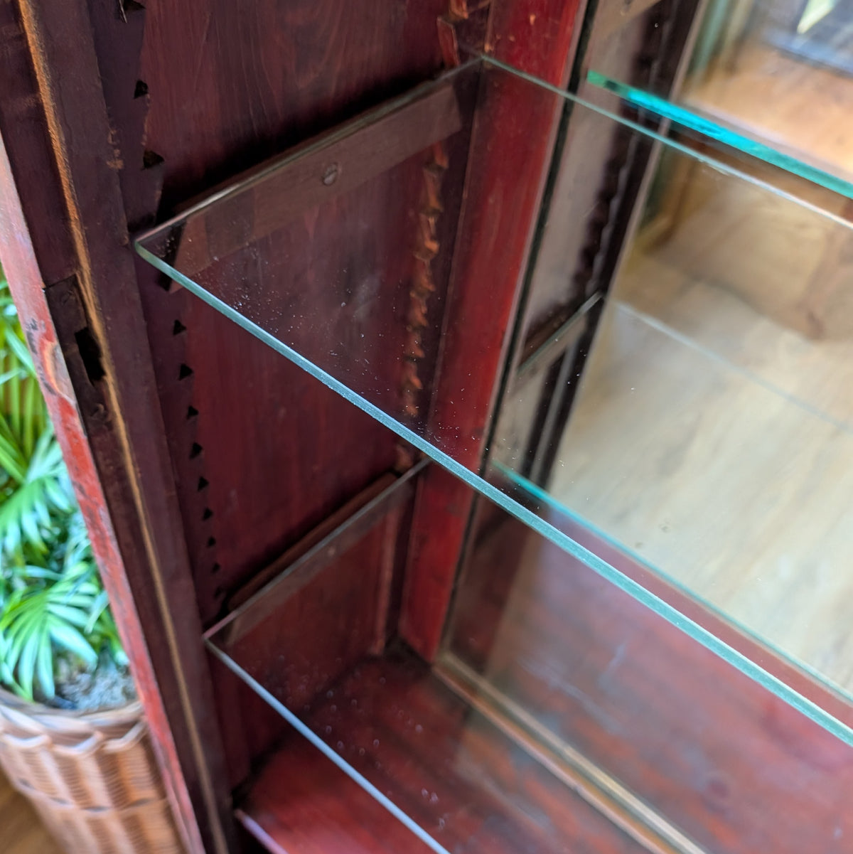 Tall Victorian Glazed Shop Display Cabinet