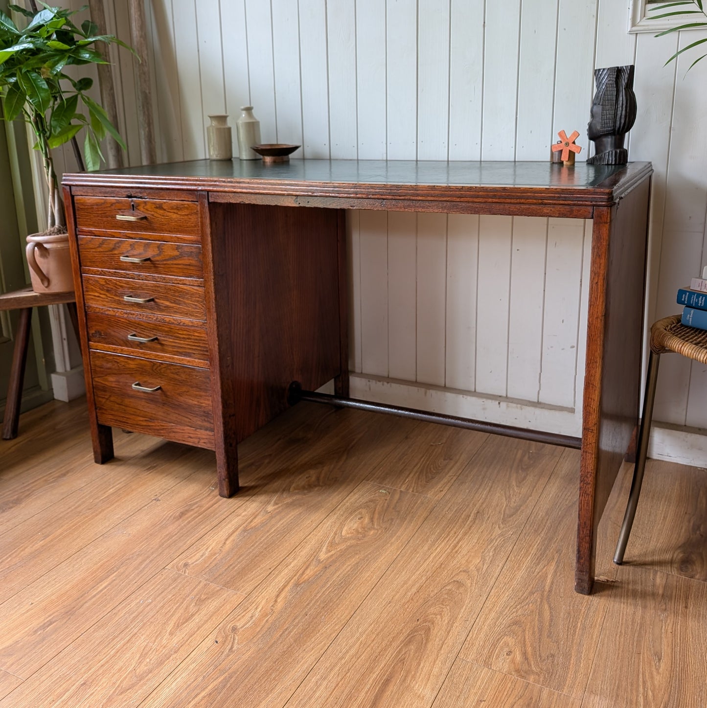 Vintage Art Deco Oak Desk