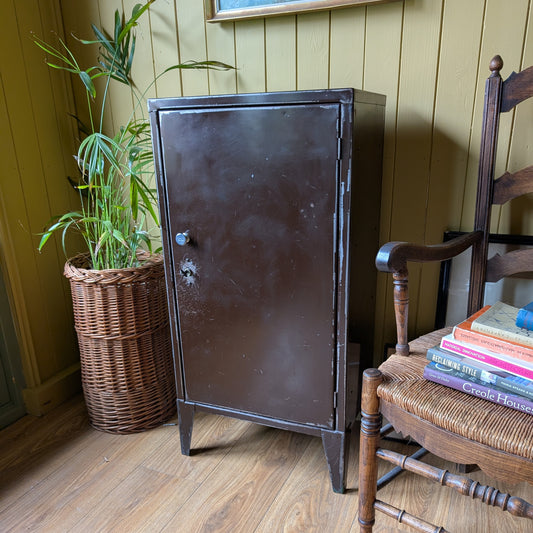 Small Vintage Industrial Steel Cabinet