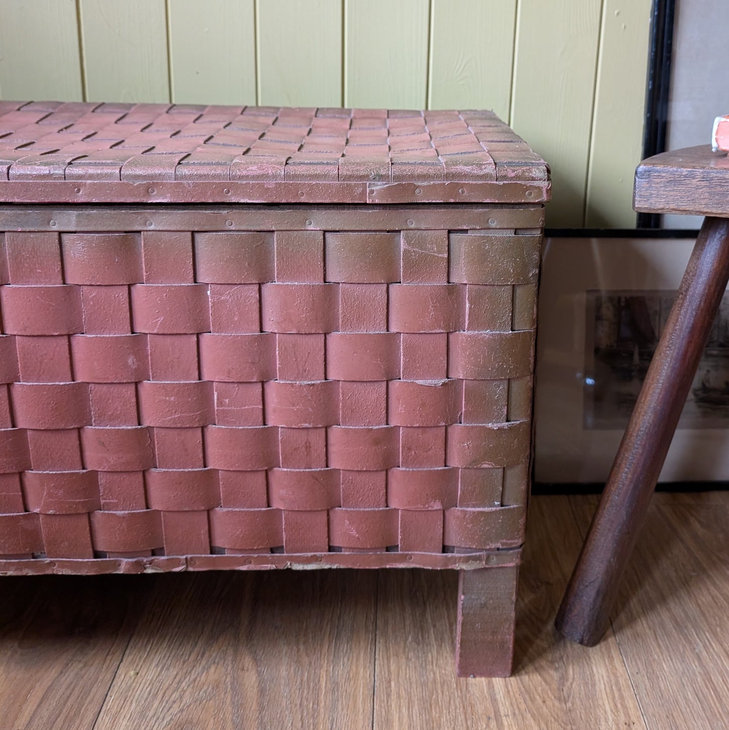 Small Vintage Woven Blanket Box