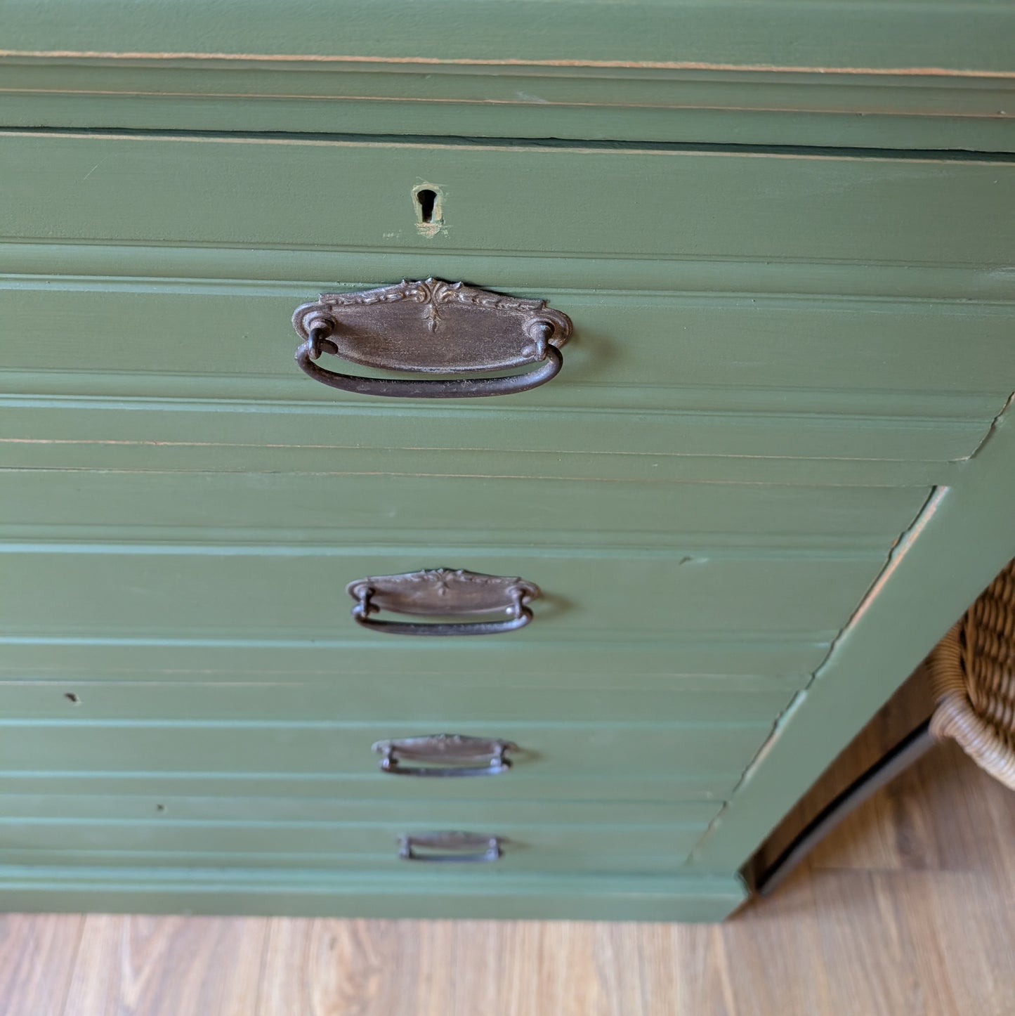Large Painted Antique Chest of Drawers