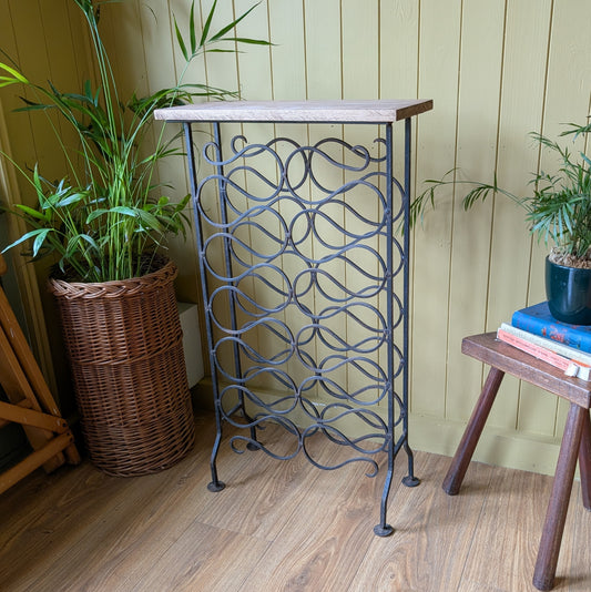 Vintage Wrought Iron Wine Rack