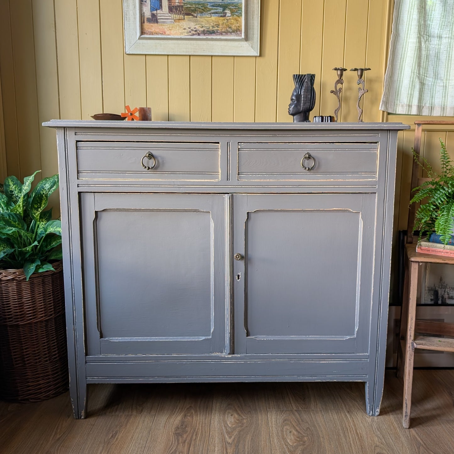 Rustic Painted French Cupboard