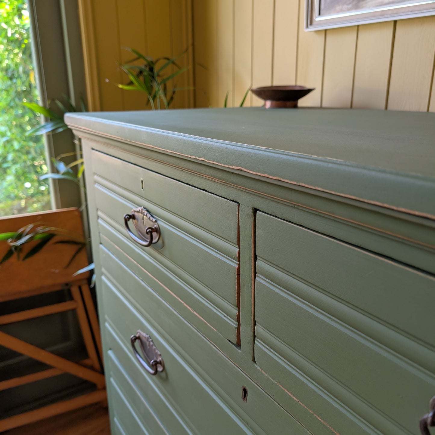 Large Painted Antique Chest of Drawers