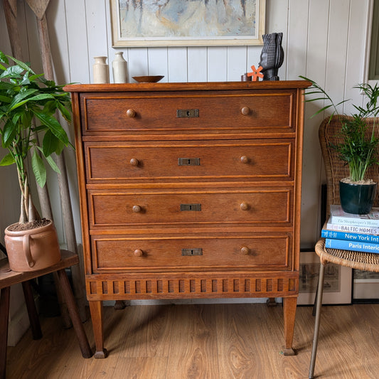 Vintage French Oak Chest of the Drawers