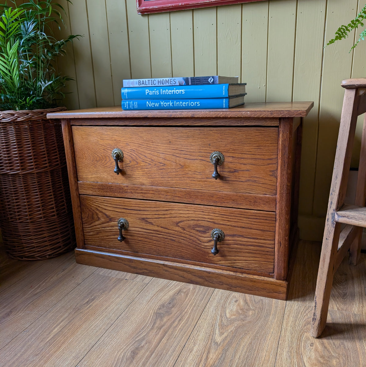 Small Low Oak Chest of Drawers
