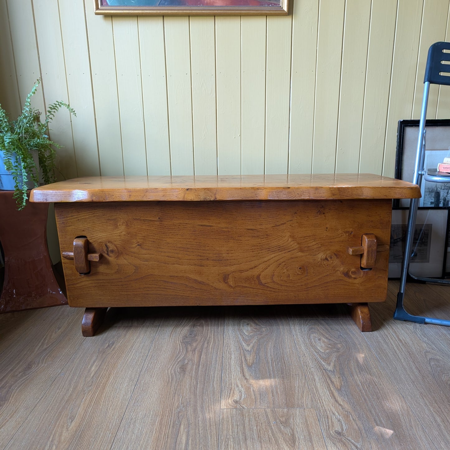 Mid Century Danish Brutalist Oak Chest
