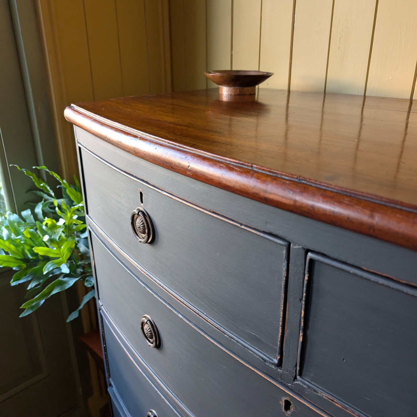 Painted Georgian Bow Front Chest of Drawers