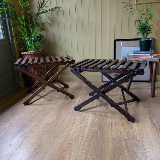Pair of Antique Folding Luggage Stands