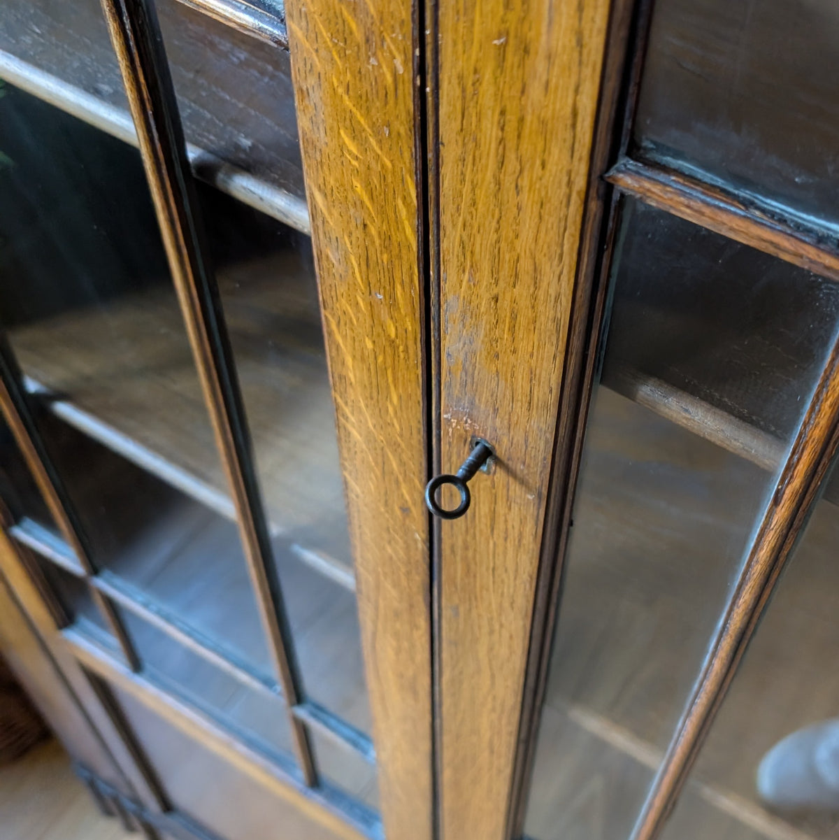 Glazed Art Deco Oak Bookcase