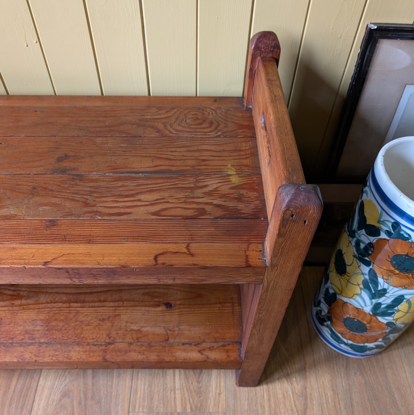 Antique Bench Seat with Shelf