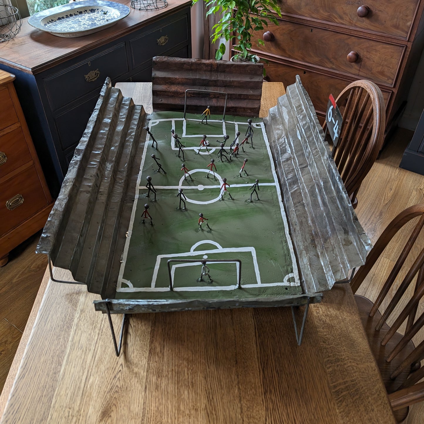 Rustic Metal Football Stadium Art