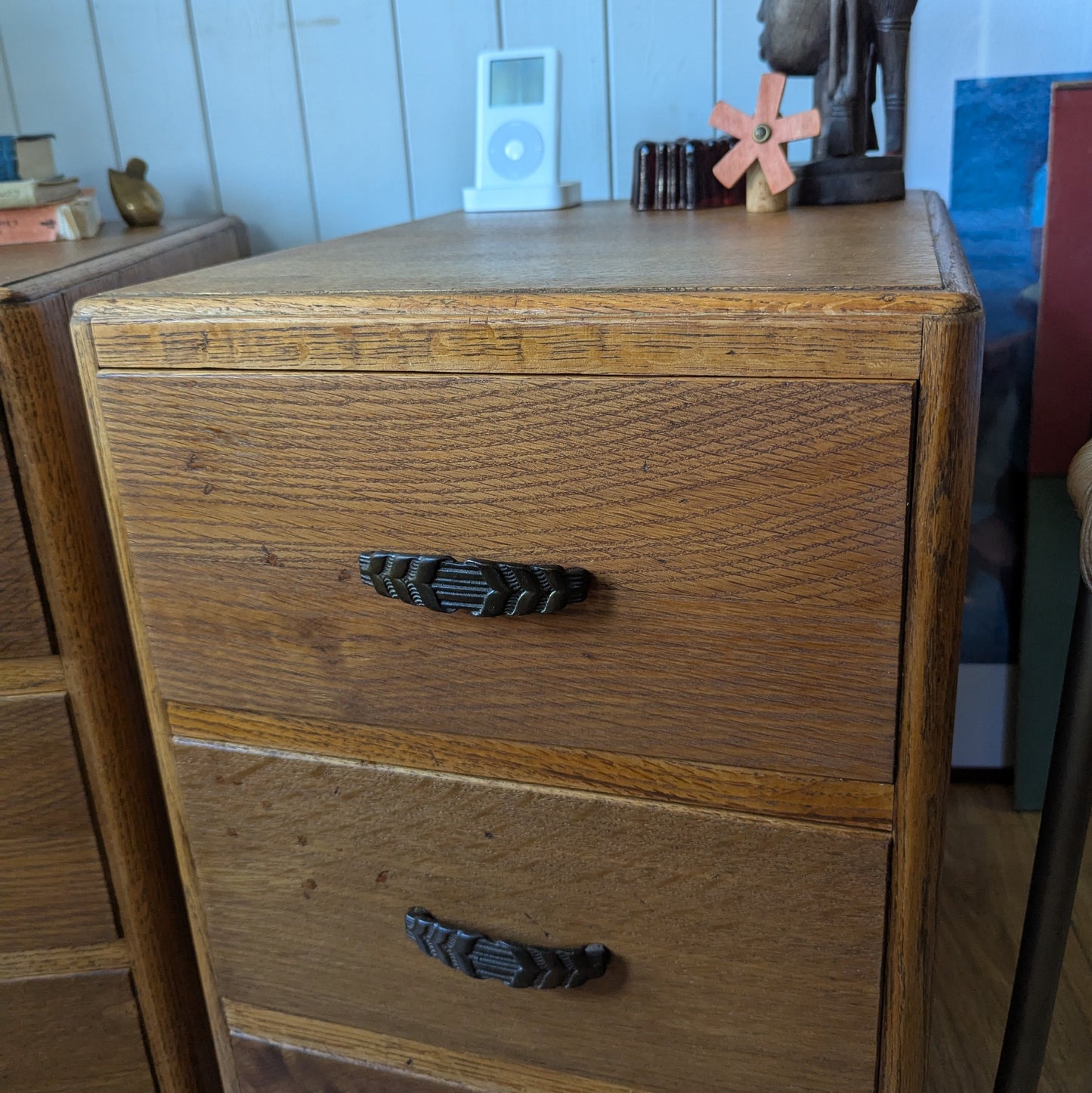 Pair of Vintage Oak Bedside Tables