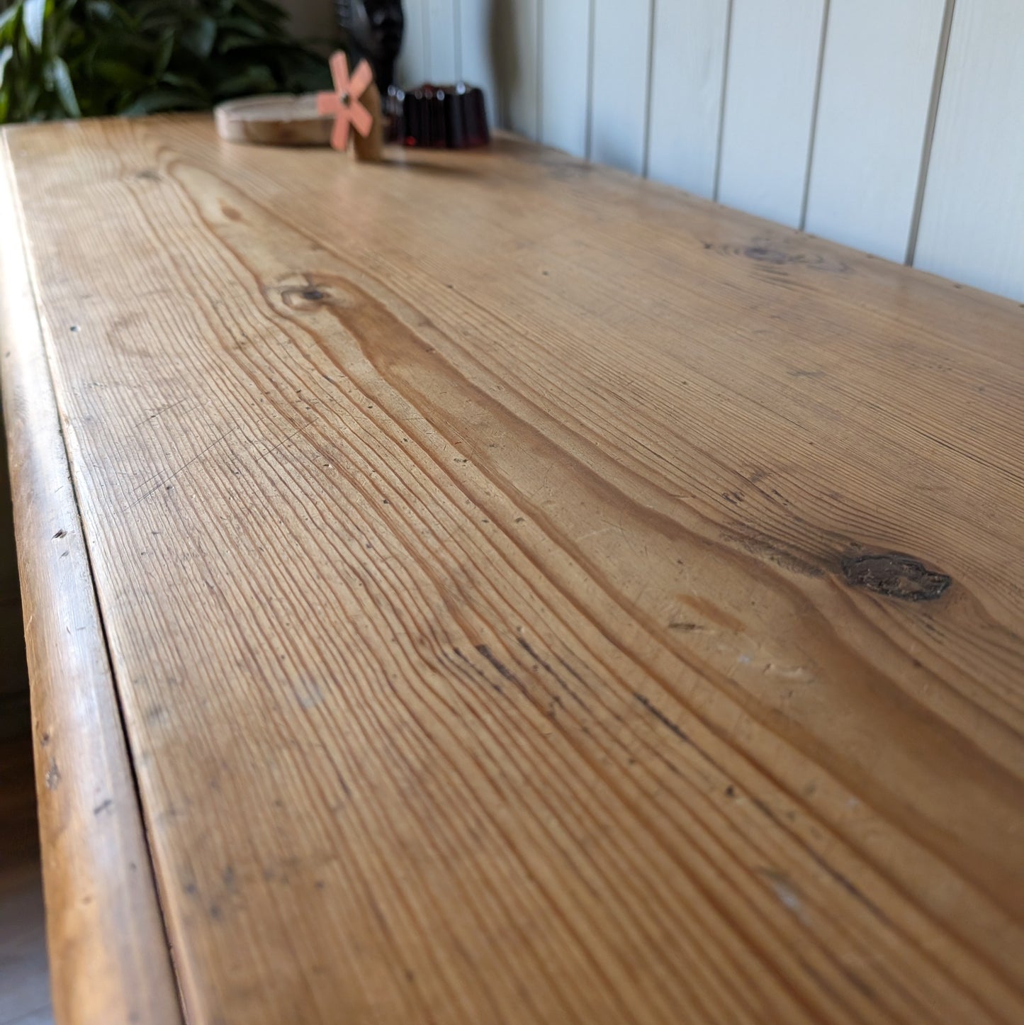 Rustic Victorian Pine Cupboard with Drawers
