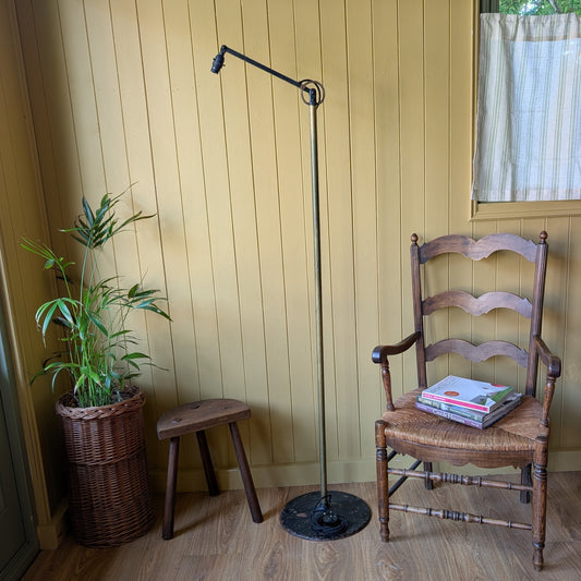 Victorian Articulated Industrial Floor Lamp