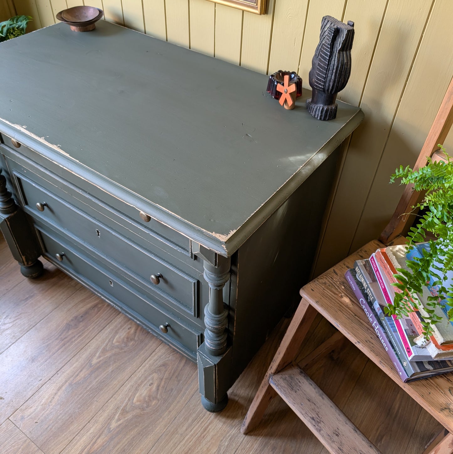 Painted Antique French Chest of Drawers
