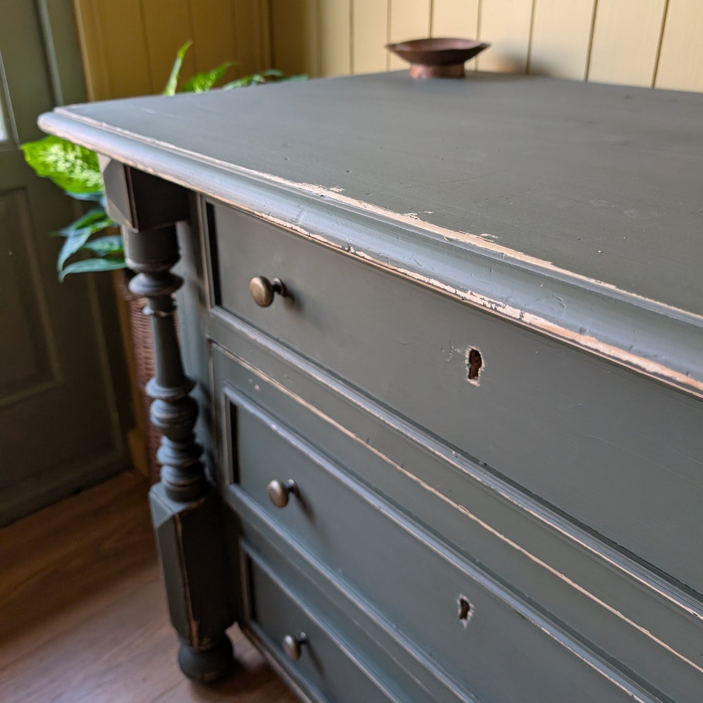 Painted Antique French Chest of Drawers