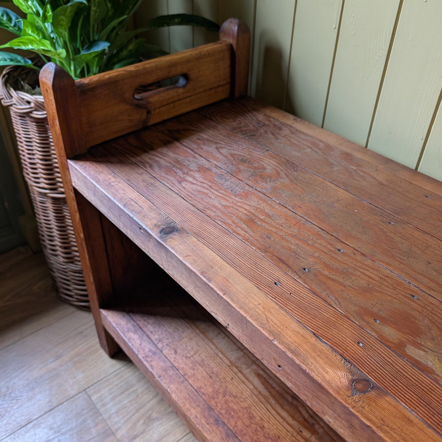 Antique Bench Seat with Shelf