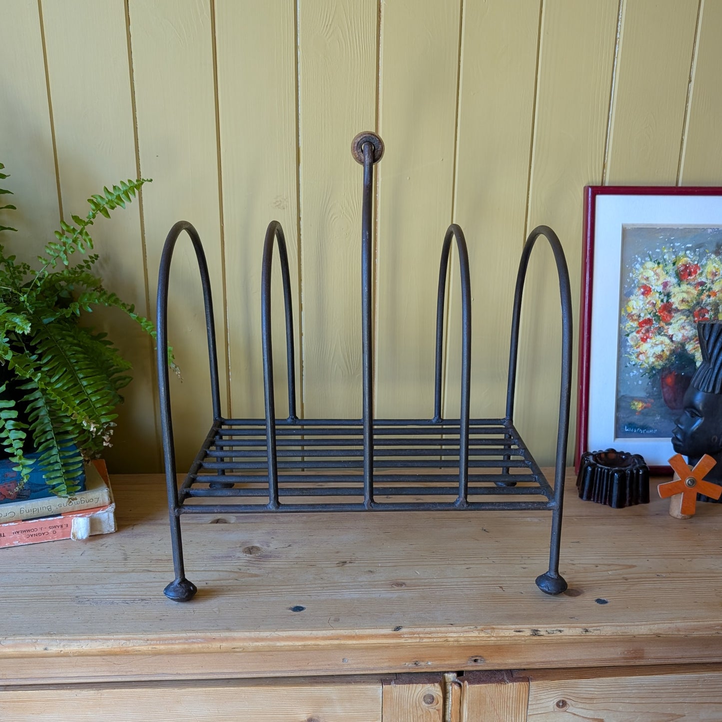 Antique Wrought Iron Magazine Rack