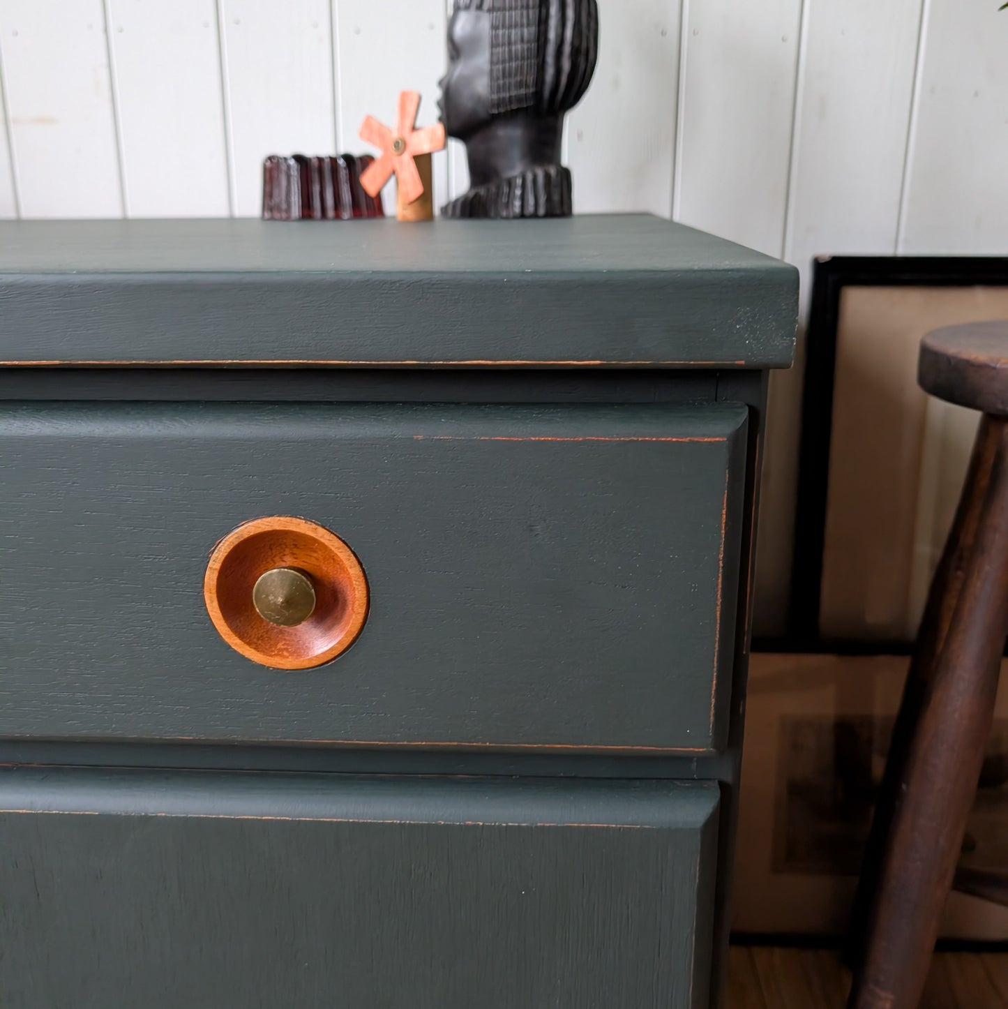 Low Painted Mid Century Cupboard