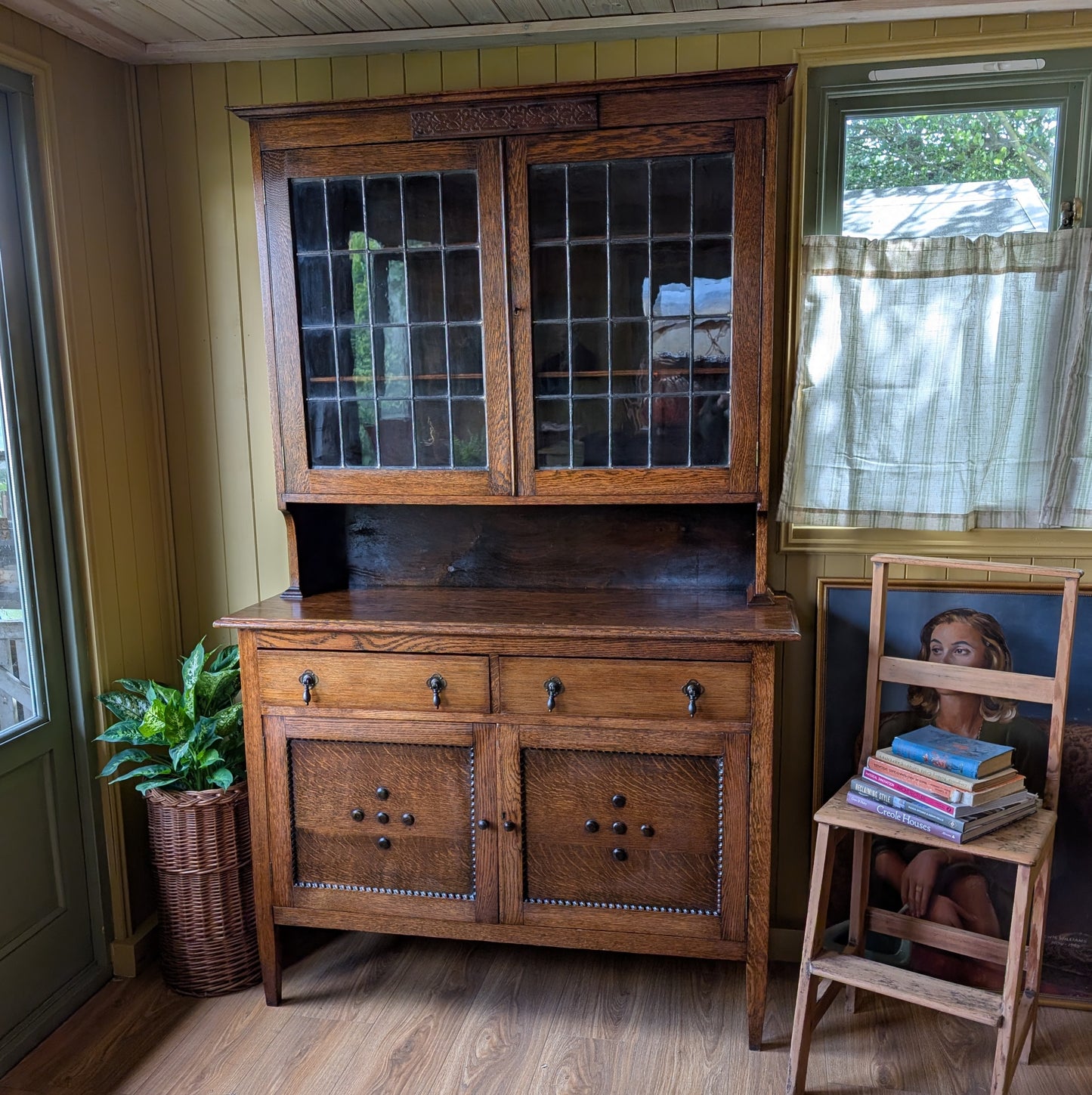 Arts and Crafts Glazed Oak Dresser