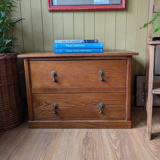 Small Low Oak Chest of Drawers