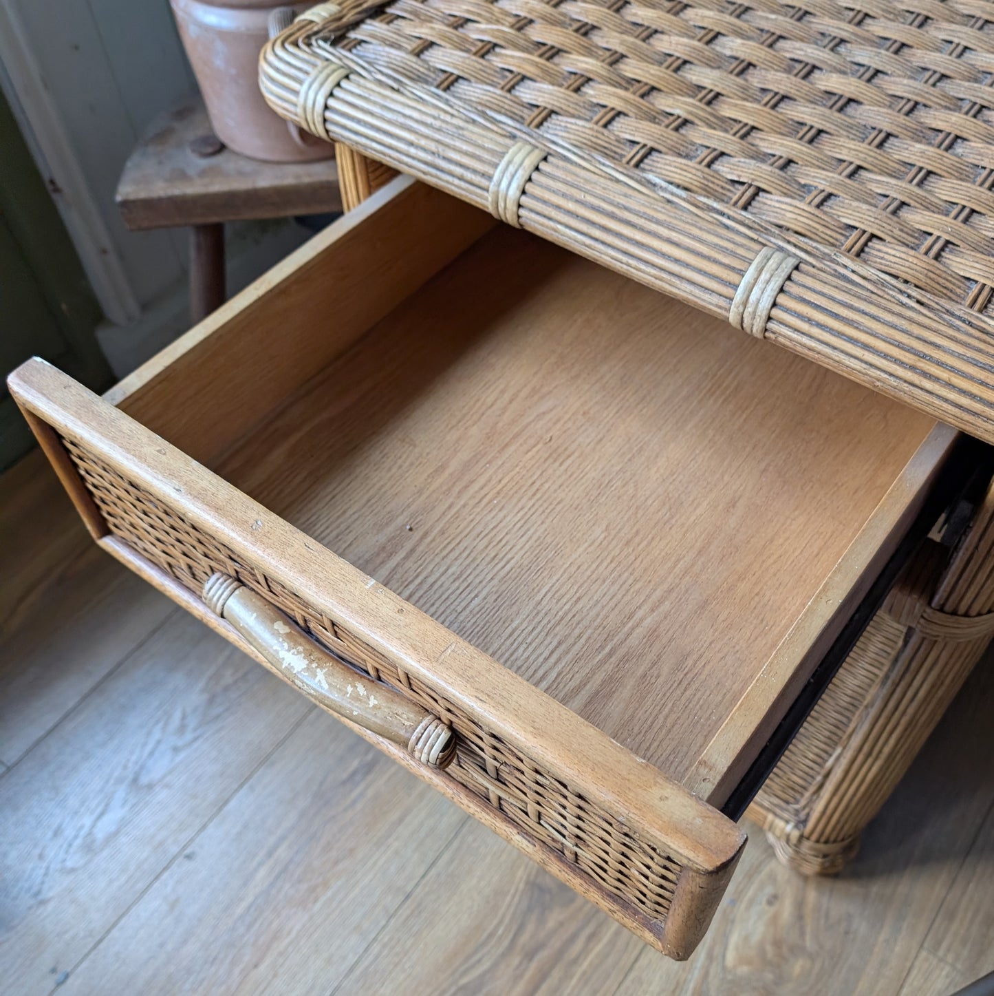 Vintage Wicker Side Table
