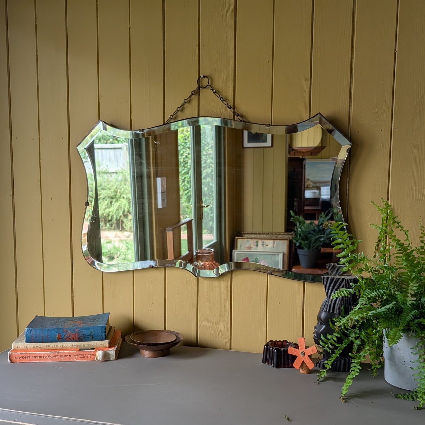 Vintage Art Deco Mirror on Chain