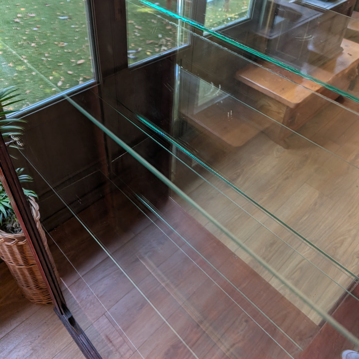 Tall Victorian Glazed Shop Display Cabinet