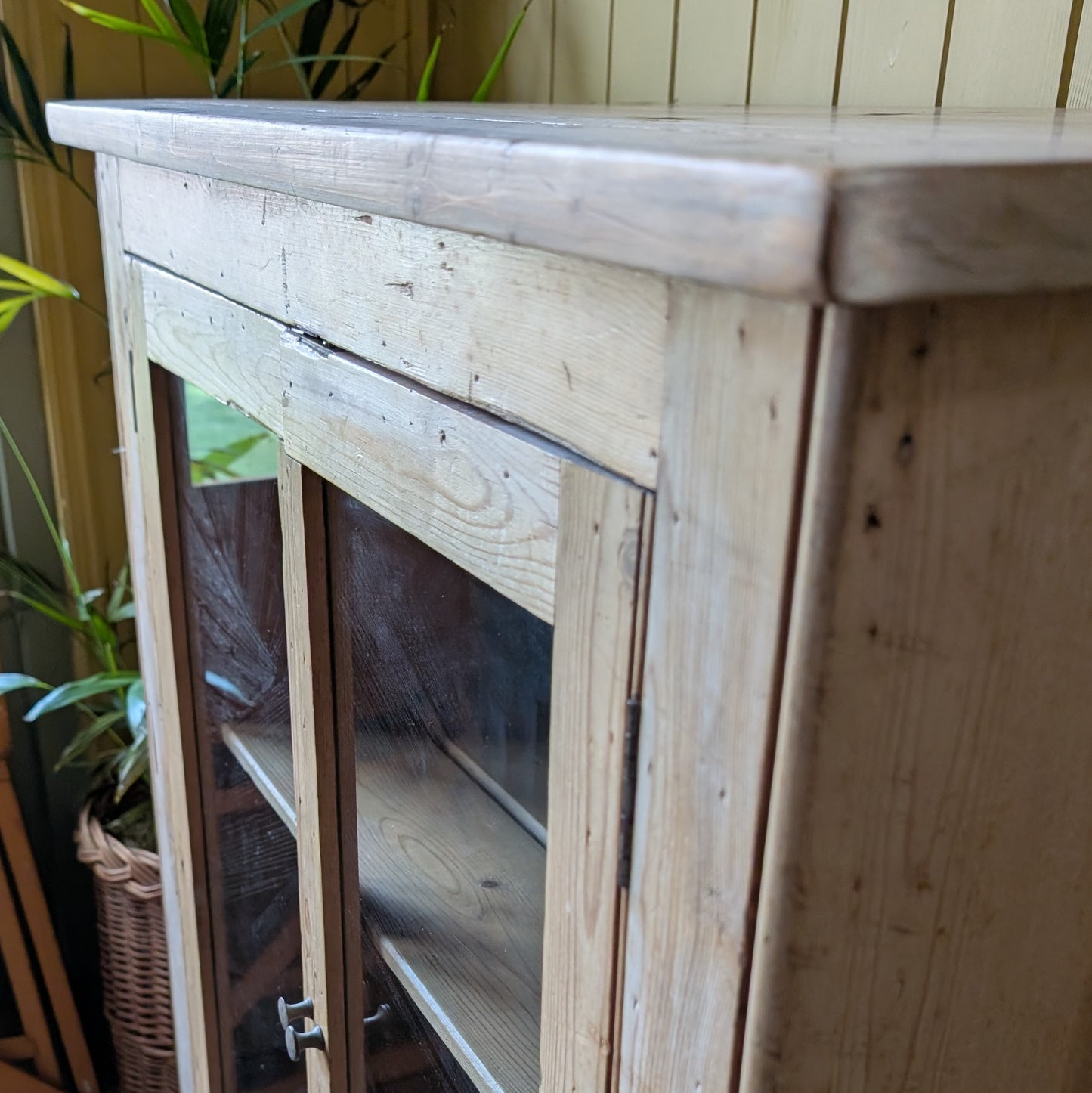 Small Victorian Glazed Pine Cabinet