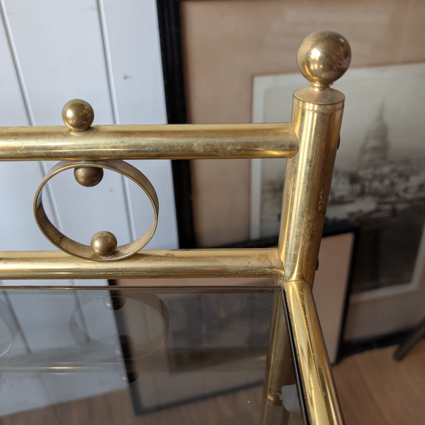 Pair of Mid Century Antique Brass Side Tables
