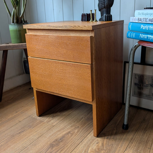 Small Mid Century Oak Bedside Table