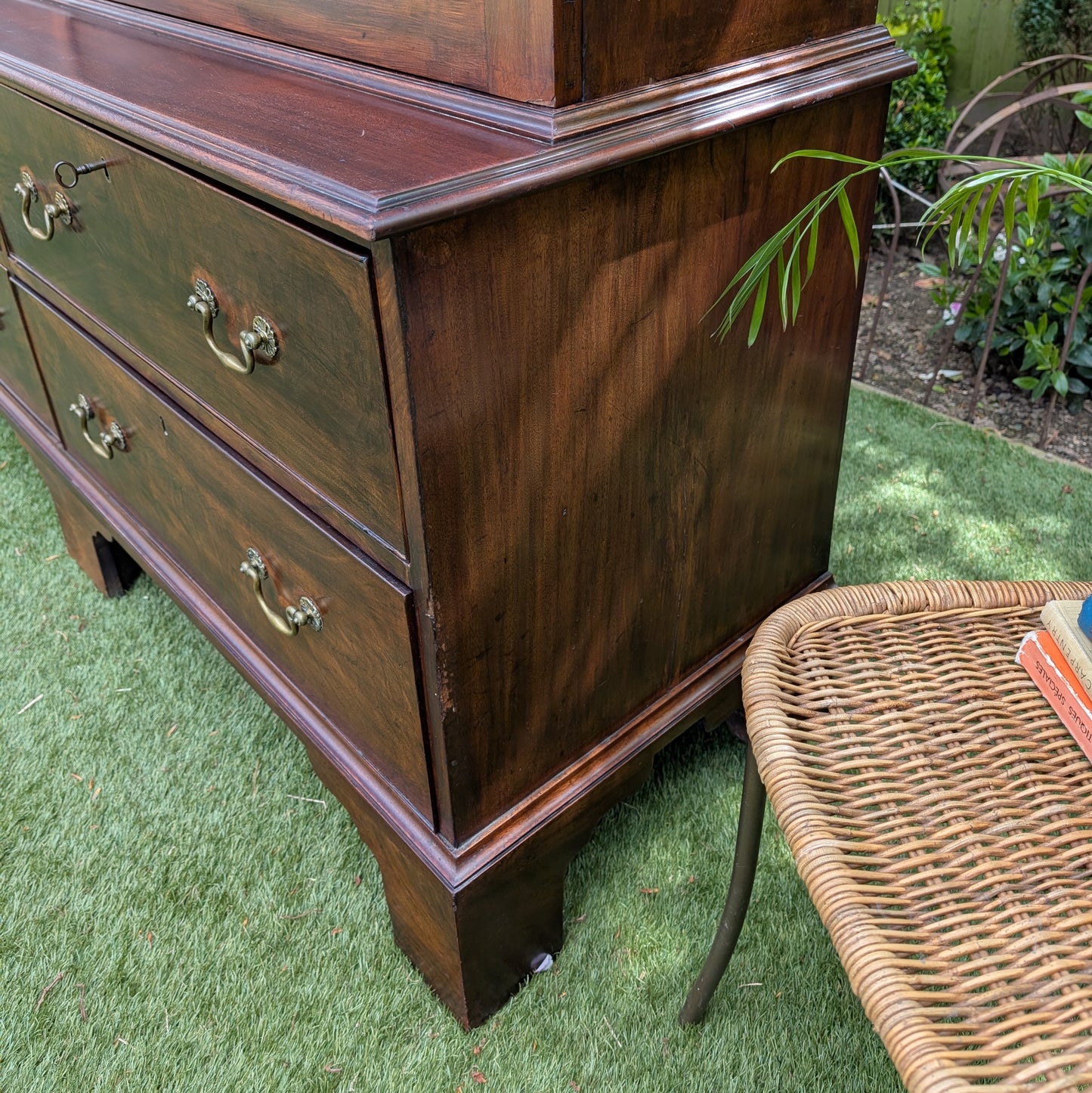 Antique Glazed Bookcase with Drawers