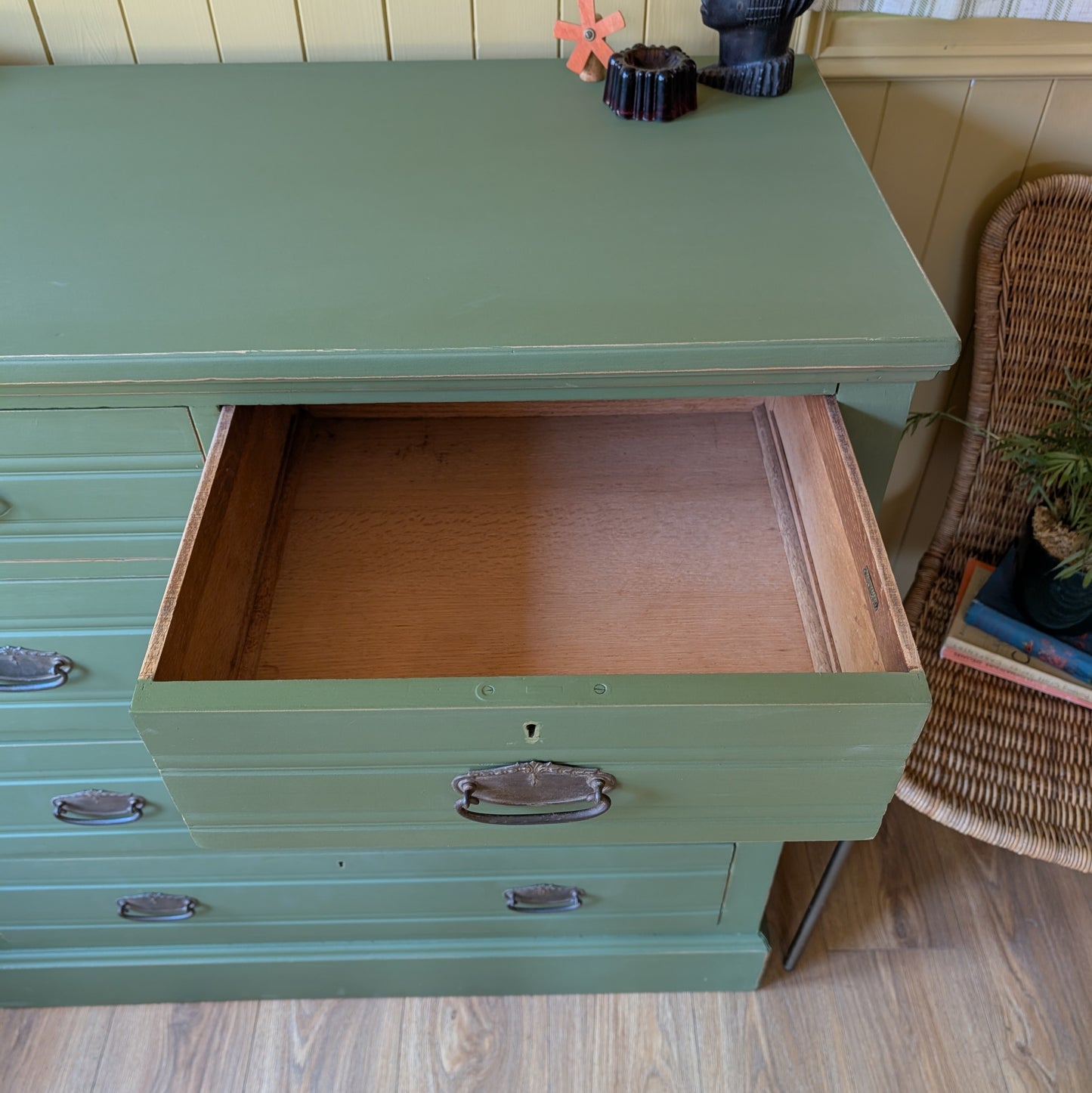 Large Painted Antique Chest of Drawers