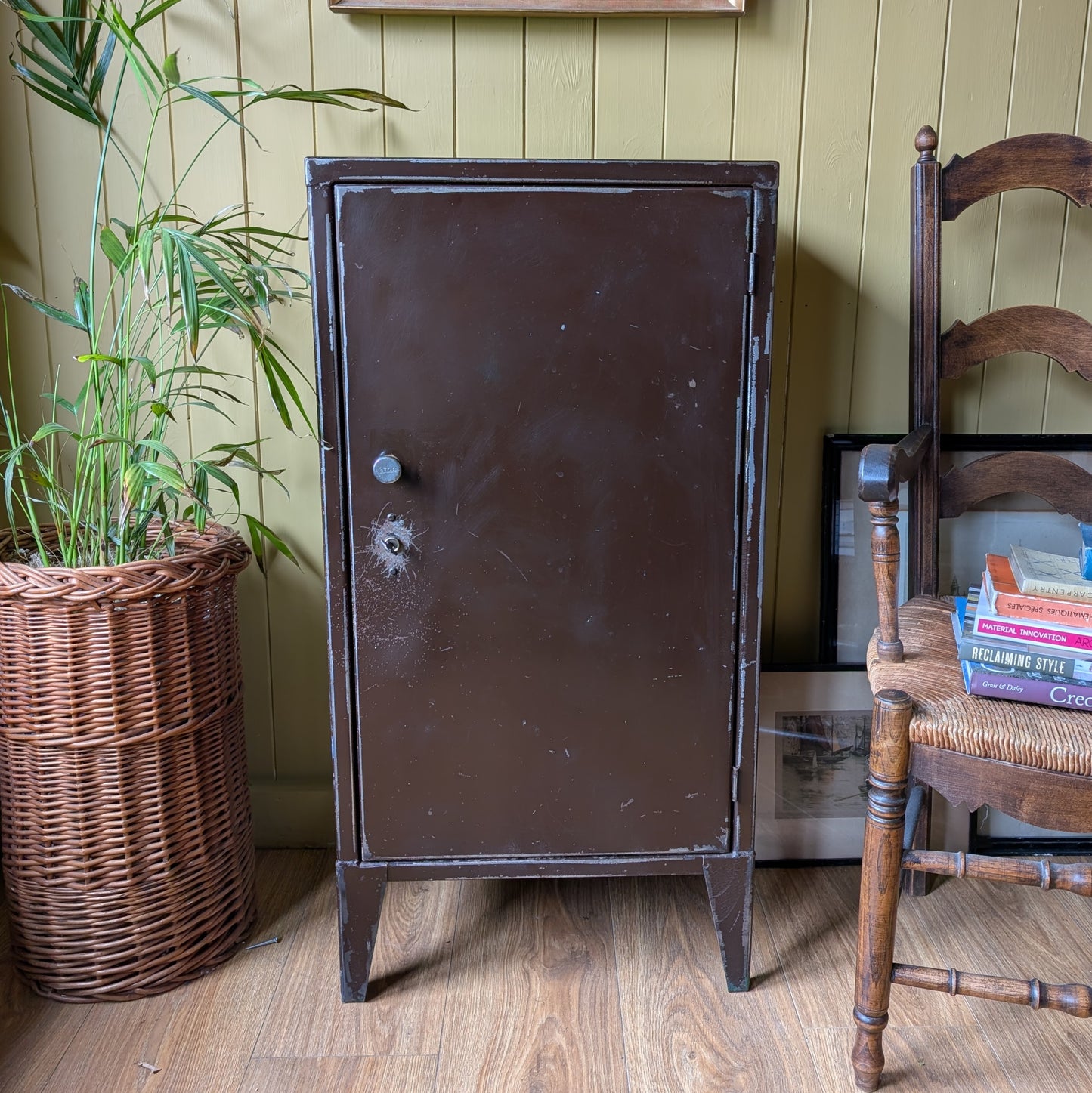 Small Vintage Industrial Steel Cabinet