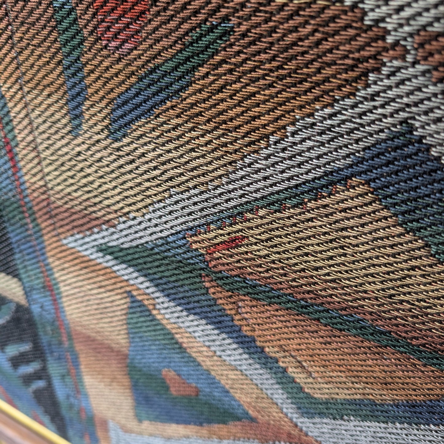 Pair of Vintage Mid-Century Modern Swedish Flatweave Textiles in Oak Frames