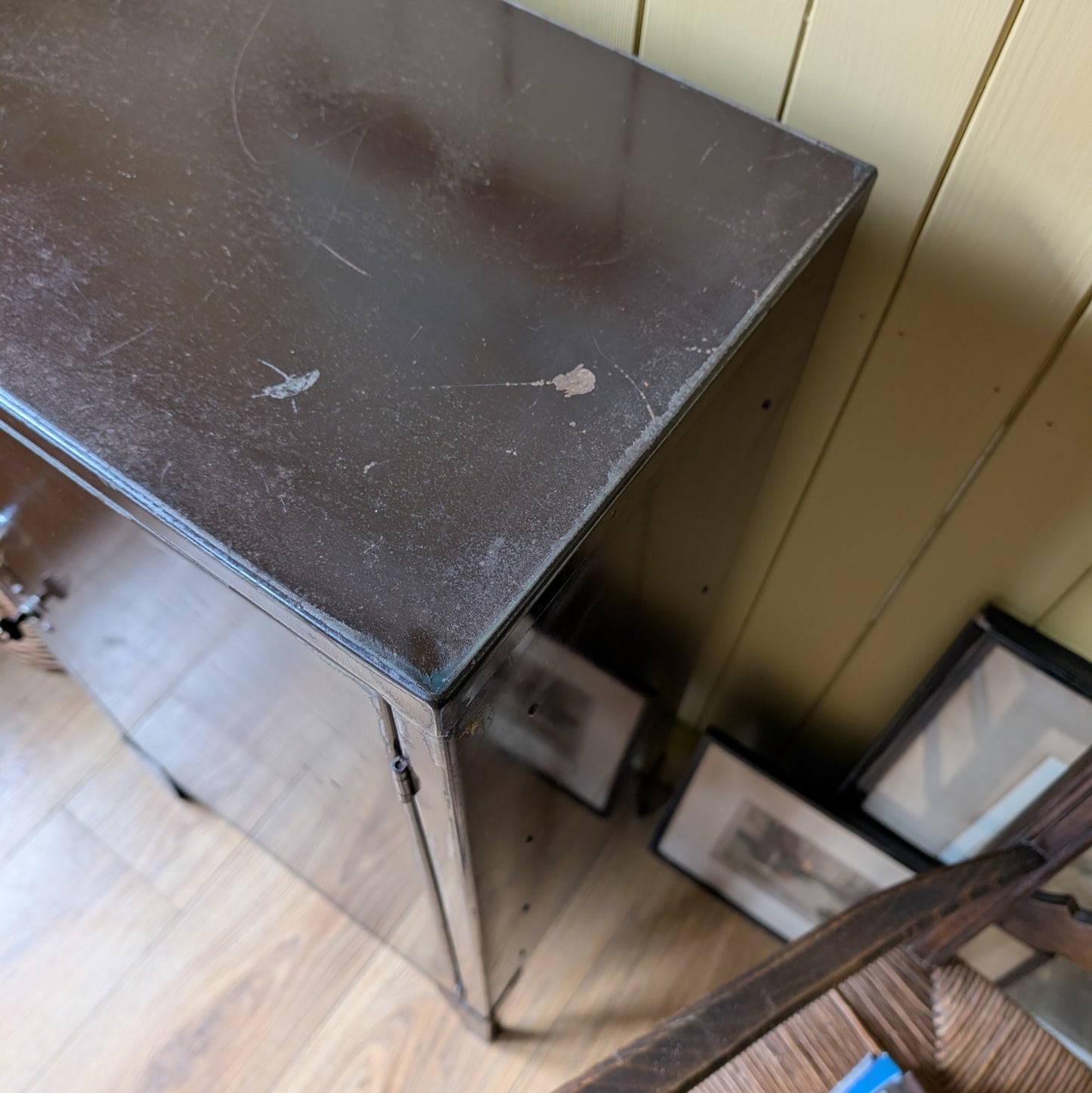 Small Vintage Industrial Steel Cabinet