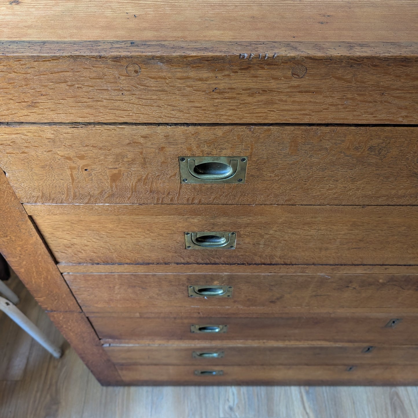 Antique Oak Bank of Drawers [ref:7380]