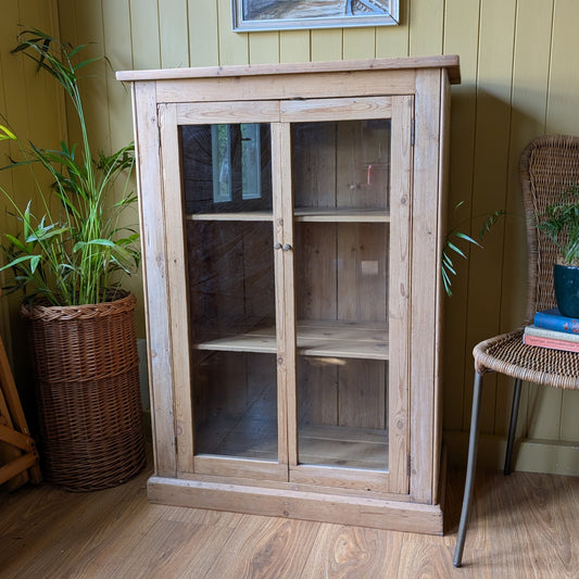 Small Victorian Glazed Pine Cabinet