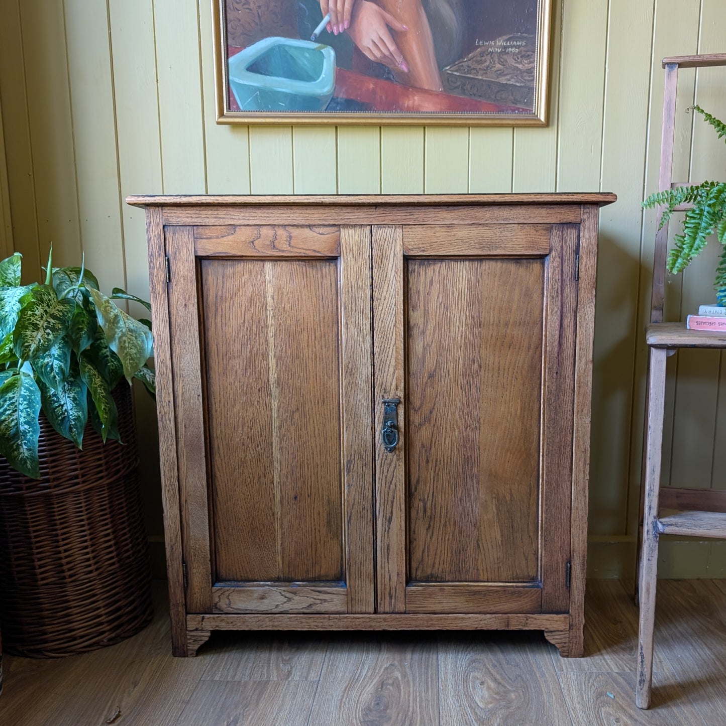 Antique Oak Shoe Cupboard