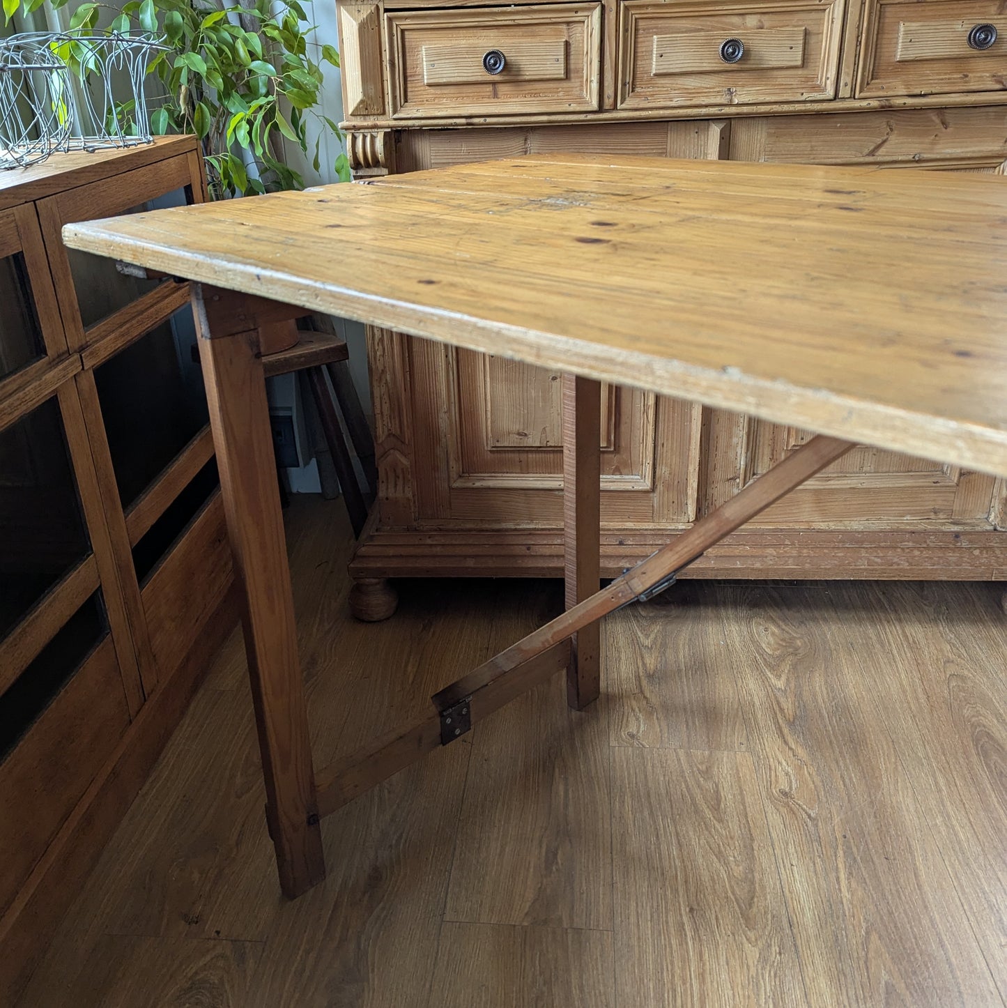 Vintage Pine Trestle Table