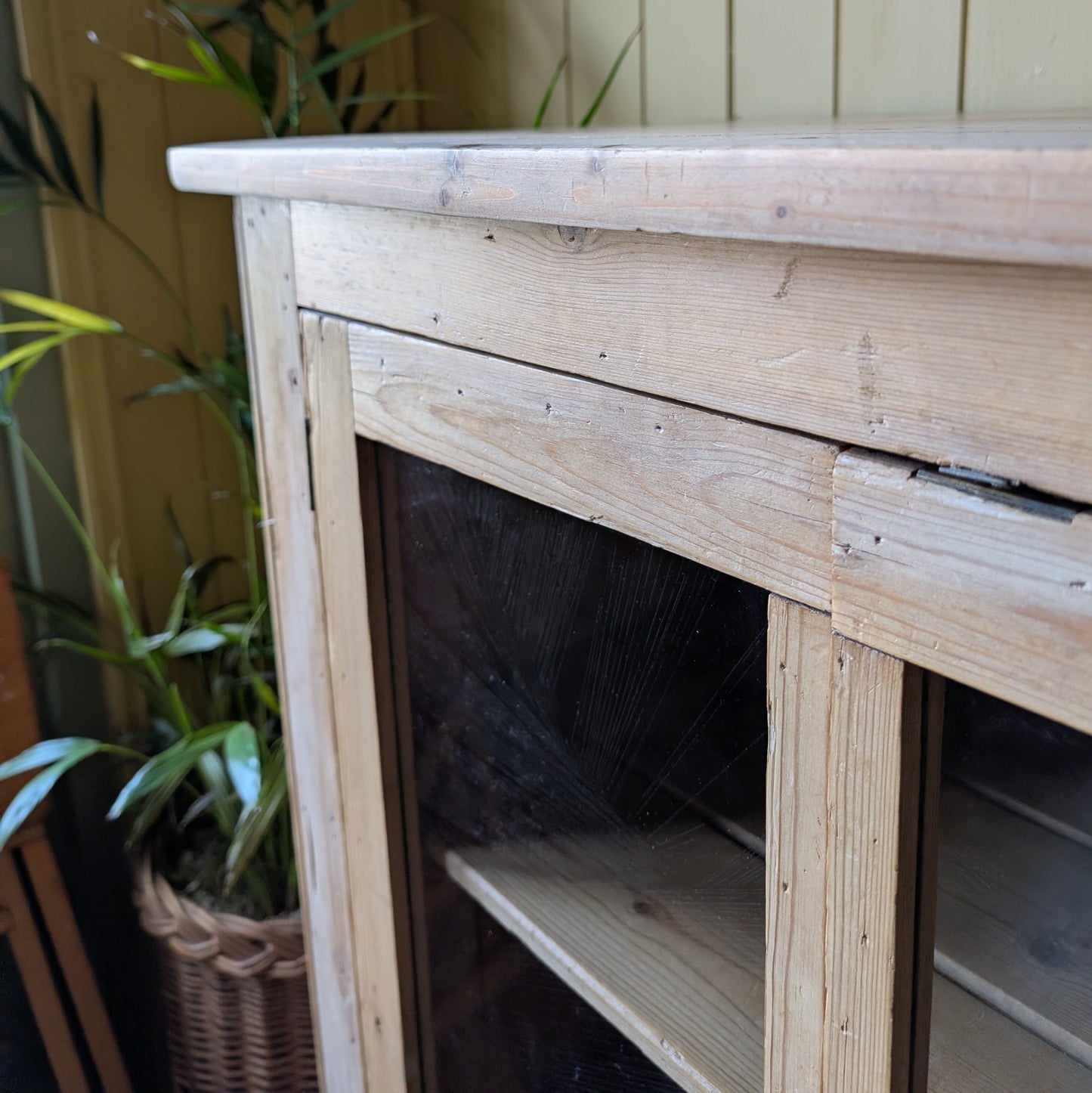 Small Victorian Glazed Pine Cabinet