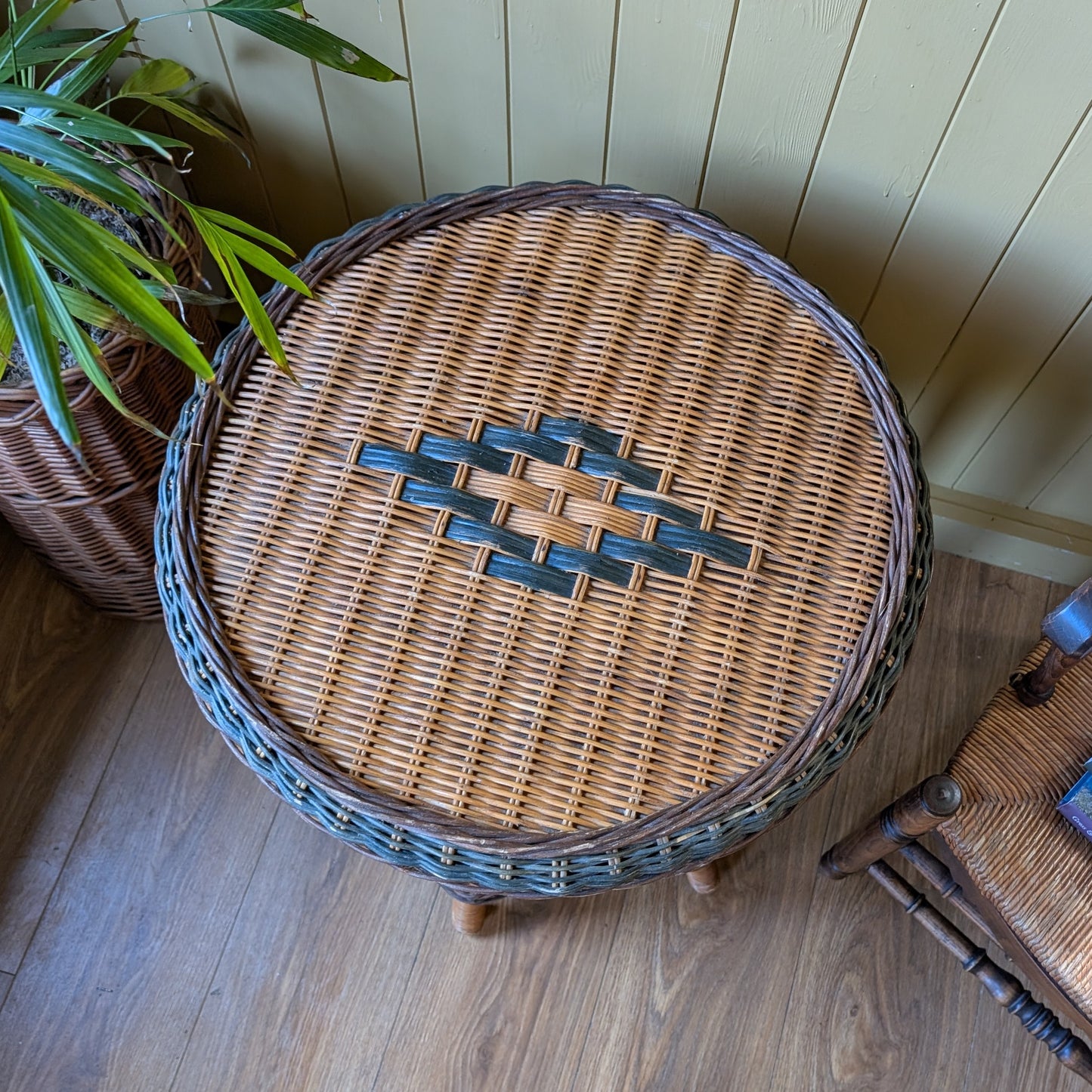 Vintage Wicker Side Table