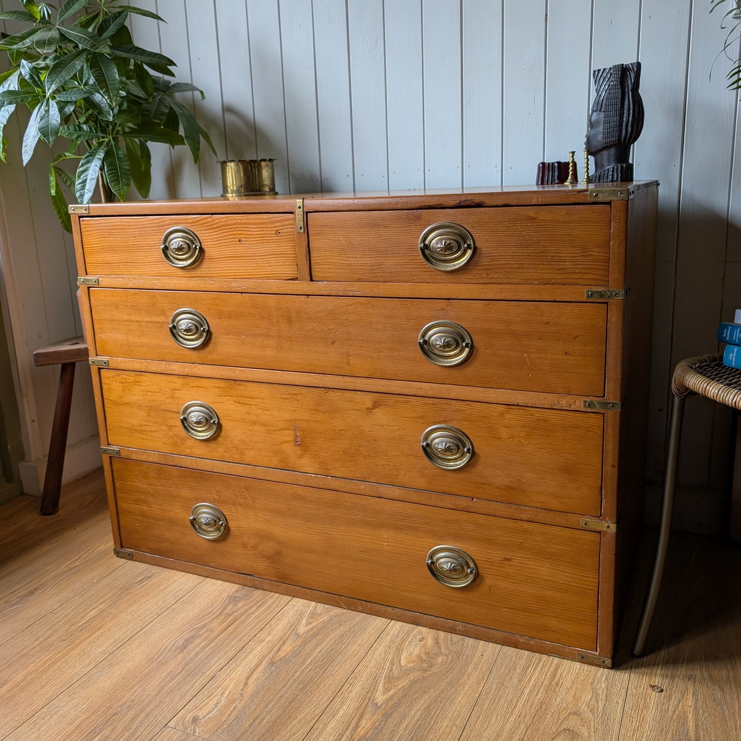 Antique Campaign Chest Of Drawers