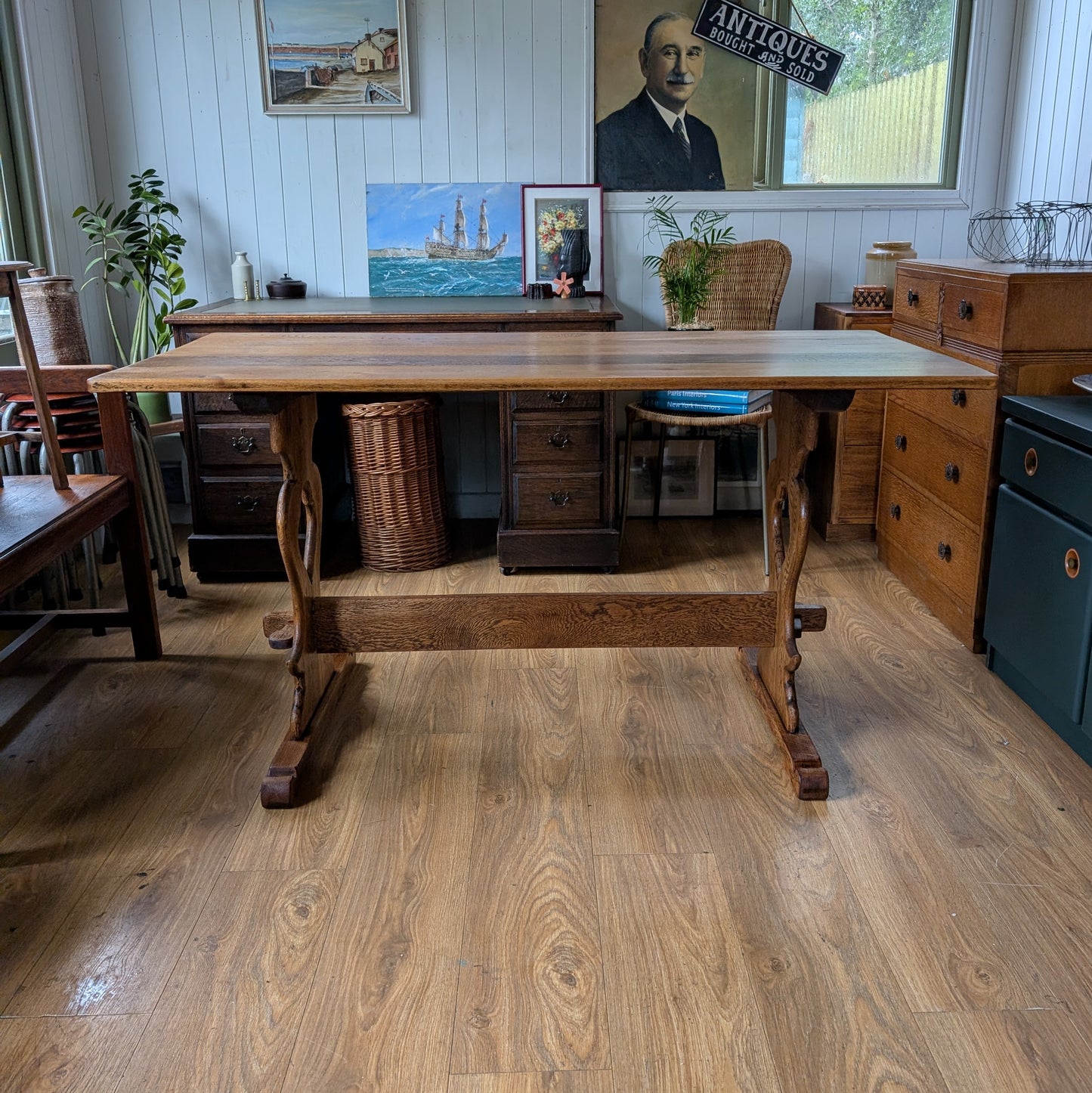 Antique Oak Refectory Table