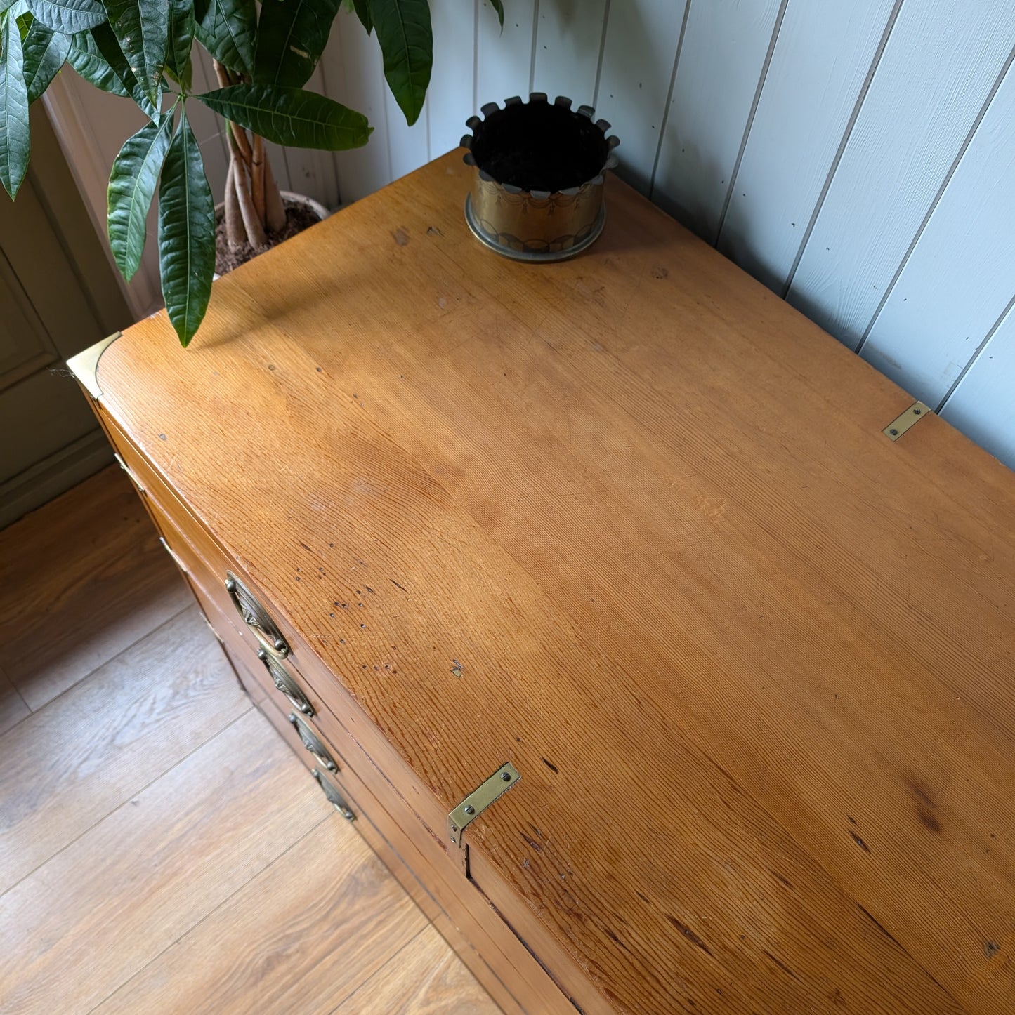 Antique Campaign Chest Of Drawers