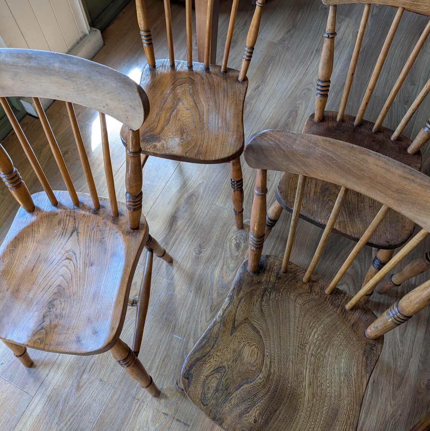 Victorian Kitchen Table and Six Chairs