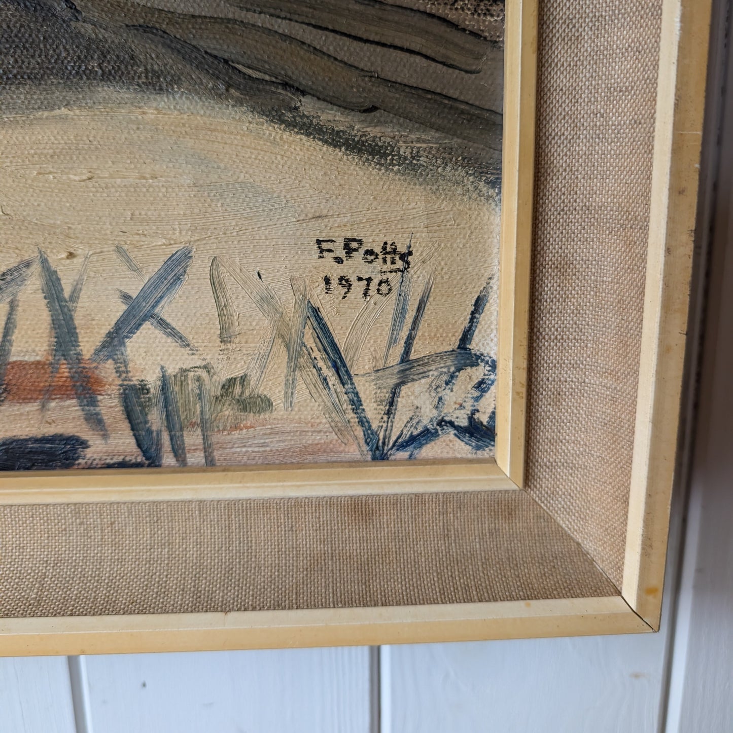 1970s Oil Painting "The First Snow"
