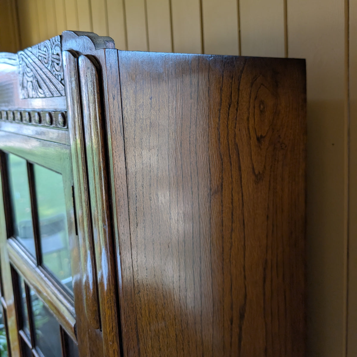 Glazed Art Deco Oak Bookcase
